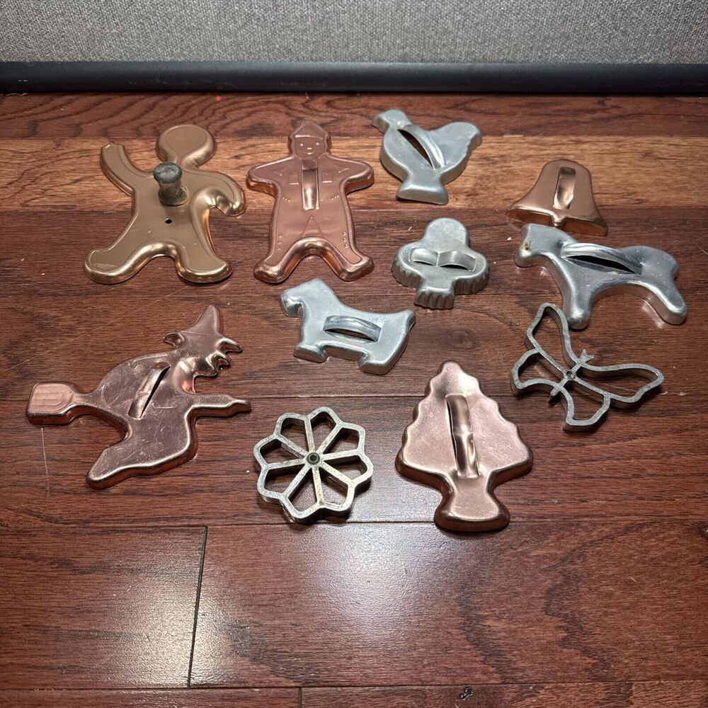 Vintage Tin and Copper Cookie Cutter Lot